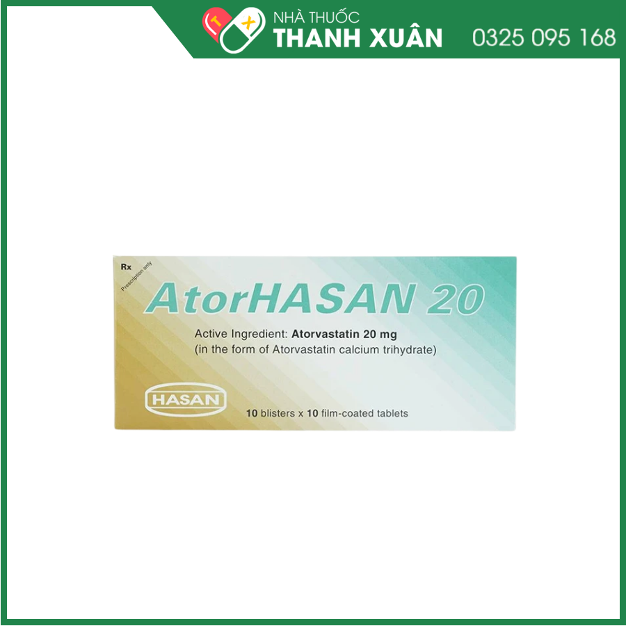 Atorhasan 20mg điều trị tăng lipid huyết